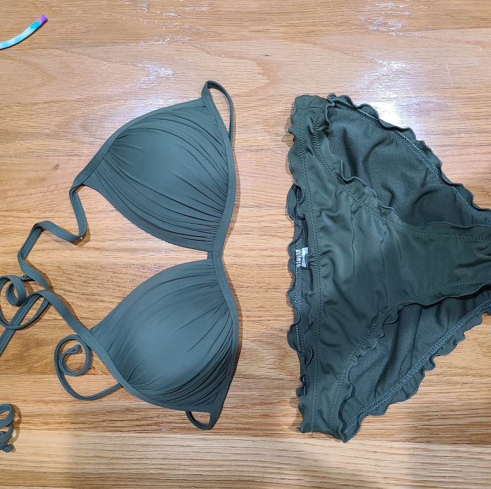 Olive green bikini set